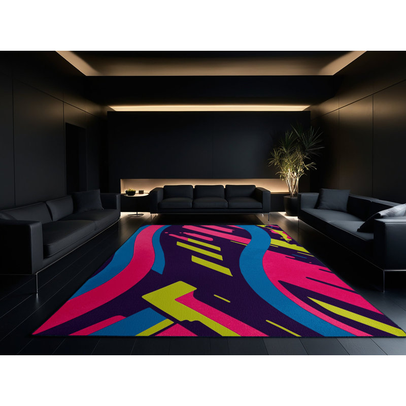 Vivid Oscillation Rug, Square 3'