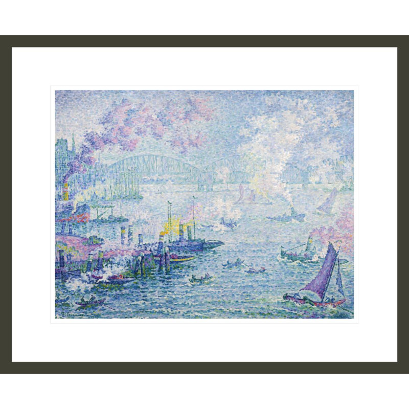 «The Port of Rotterdam» par Paul Signac - reproduction d'art numérique encadrée, H 17,75 po x l 21,45 po