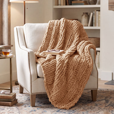Jeté épais 100% chenille tricoté à la main pour canapé Essential Bedure