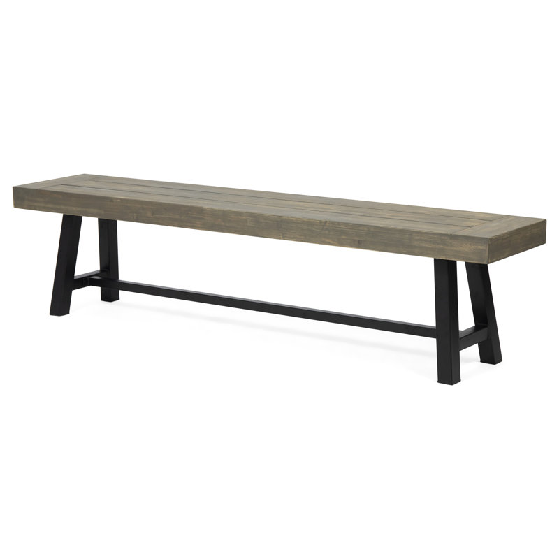 Banc d'extérieur en bois gris tenace