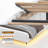 Floating Upholstered Platform Bed Frame with LED Light and Charging Station-781175777