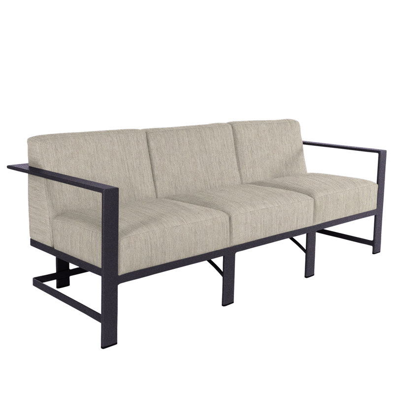 Studio Outdoor 3 - Seat Patio Sofa, Graphite, Flagship Stone Sunbrella®