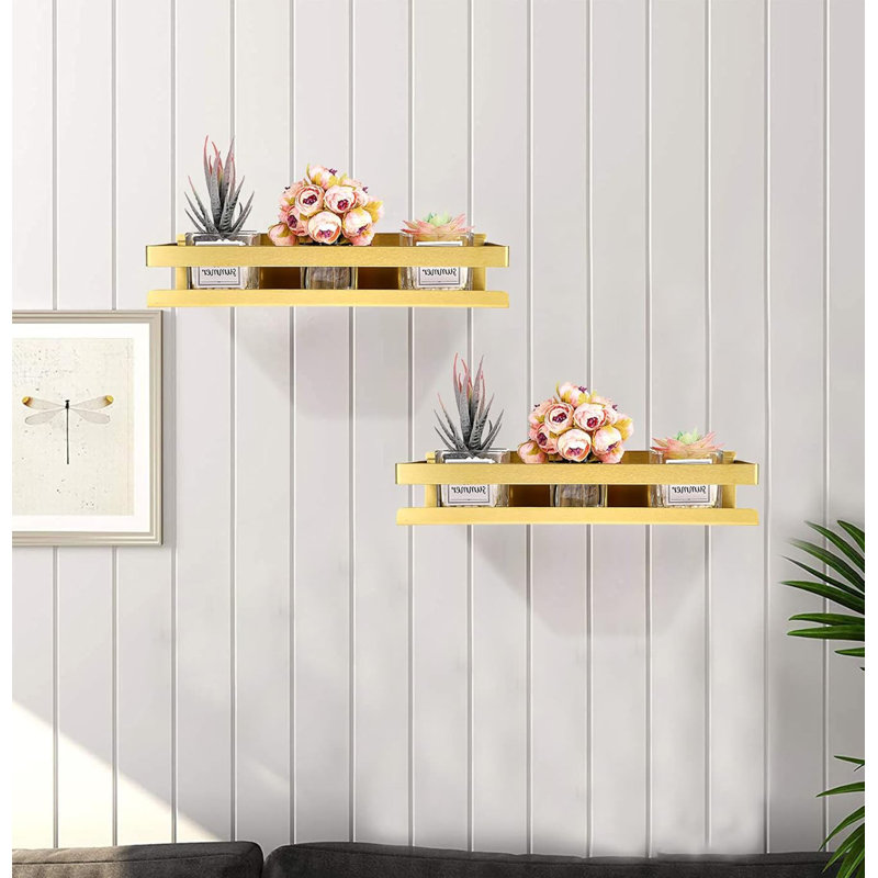 Metal Floating Shelf, Gold