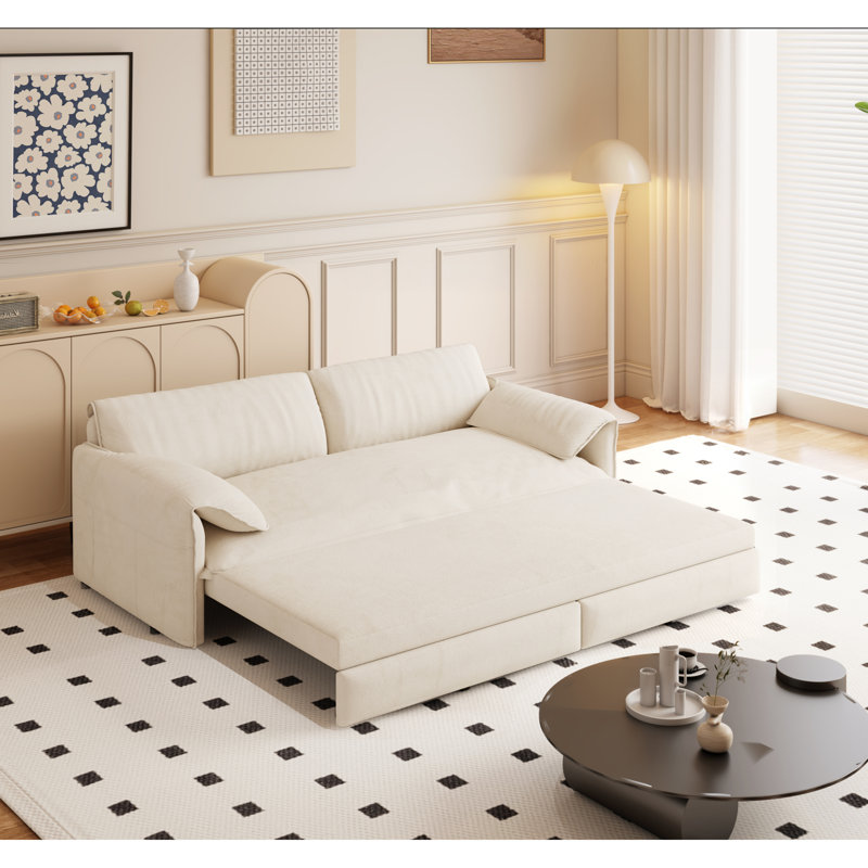 Canapé-lit multifonctionnel en velours avec rangement, design moderne pour la maison