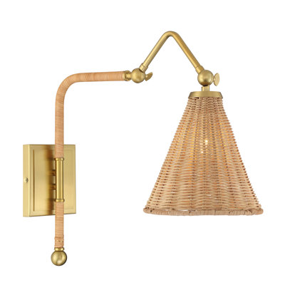 Linell 1-Light Wall Sconce in Warm Brass