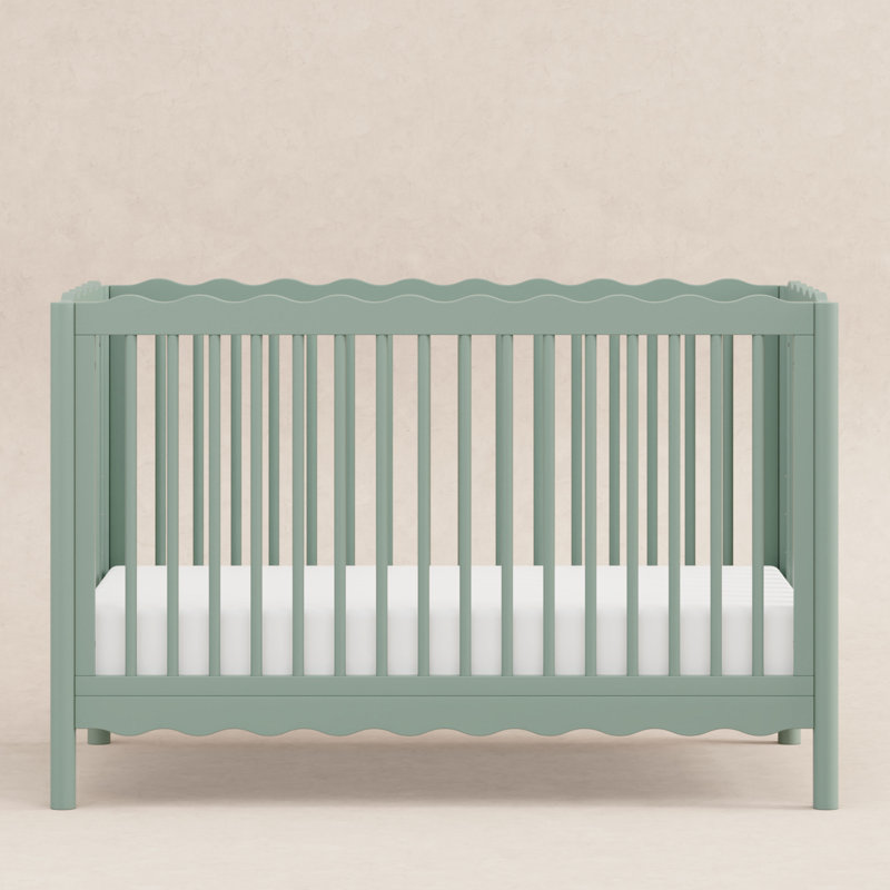 Light Sage Sustainable Pine Wood 4-in-1 Convertible Crib