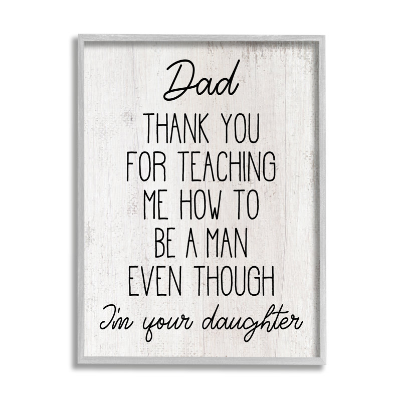 «Dad Thank You Expression Family Daughter Humor», Estampe numérique Farmhouse, H 14 po x l 11 po