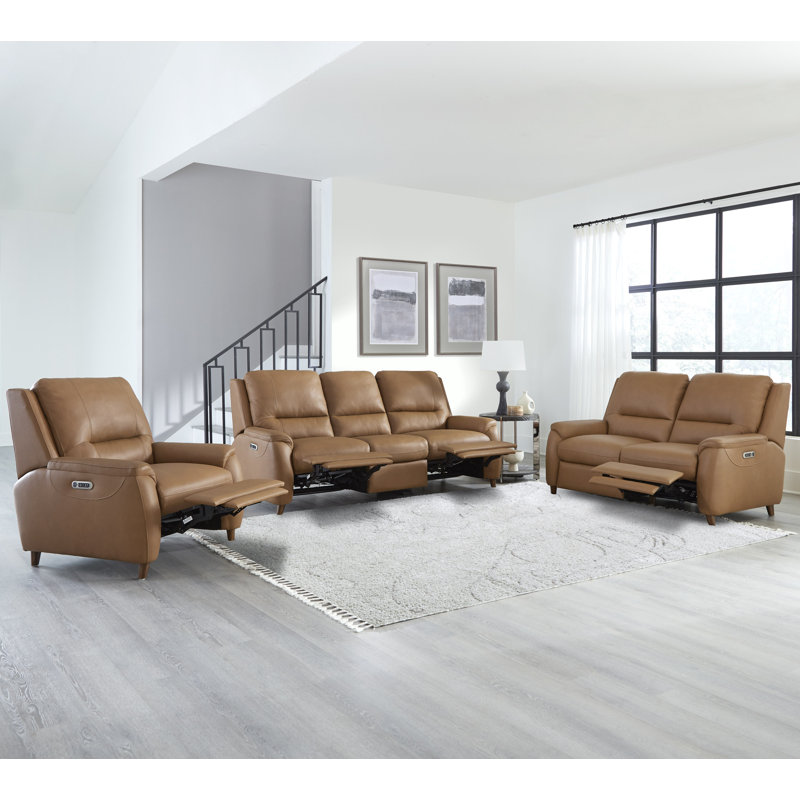 Ensembles de salon inclinables électriques Speirs, 3 pièces: canapé, causeuse, fauteuil inclinable
