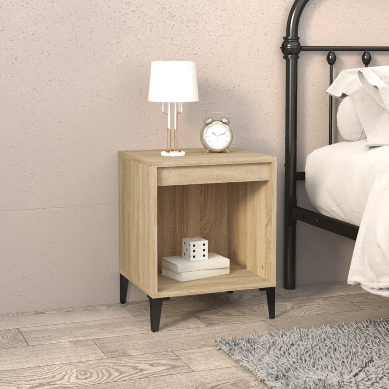 Jarik 40cm W Solid Wood Bedside Table, Oak, Individual