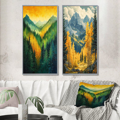 Forest Echoes In The Summit Of Alaska I - Landscapes Canvas Prints 2 Pieces Collection