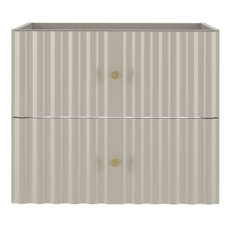 Rilynn 152.4 mm Wall Mounted Single Double Bathroom Vanity Base, Natural