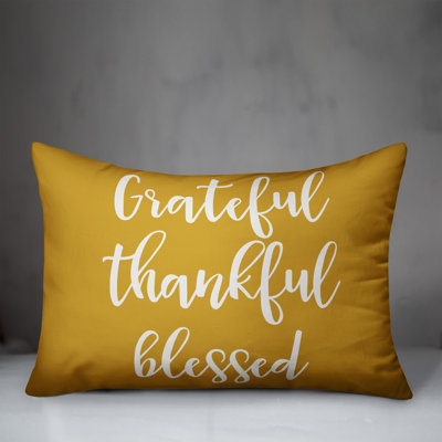  Grateful Thankful Blessed Lumbar Pillow