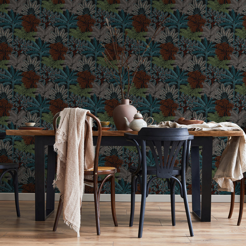 Intrigue 32.8cm x 52cm Textured Matte Wallpaper Roll, Twilight