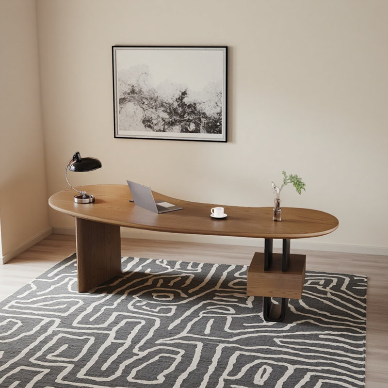 Bureau de style moderne et minimaliste, H 29,53 po x l 62,99 po x P 30,31 po, Brun