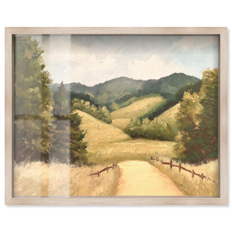 «Summer Fields Shadowbox Print» par Art Remedy, Crème, crème, H 17 po x l 21 po