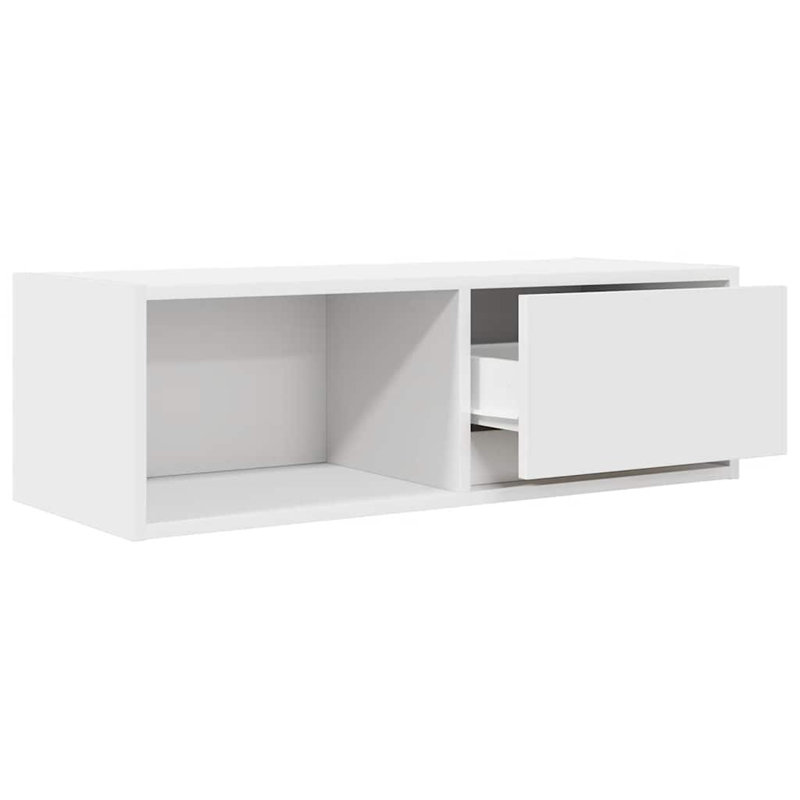 TV Cabinet 80X31x25.5 Cm Engineered Wood, White, 80 cm