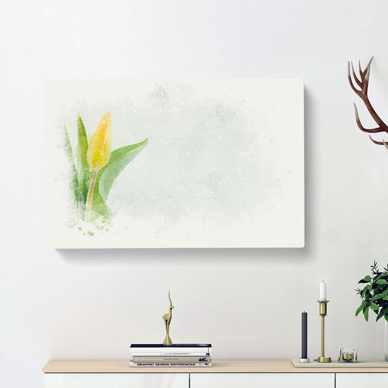 Yellow Tulip in Abstract - Wrapped Canvas, 35cm H x 50cm W x 3cm D
