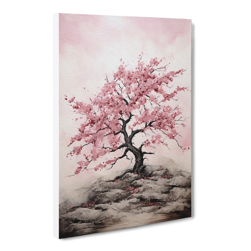 Cherry Blossom Tree Gestural - No Frame Print, 76cm H x 50cm W x 3cm D