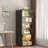Cyntheia Rotating Bookshelf with LED Lights, 6 Tier Revolving Bookcase with Adjustable Shelf-1972675264