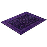 Overdyed Hand-Knotted Wool Modern-Contemporary Purple Area Rug 8' 2" x 10' 3"