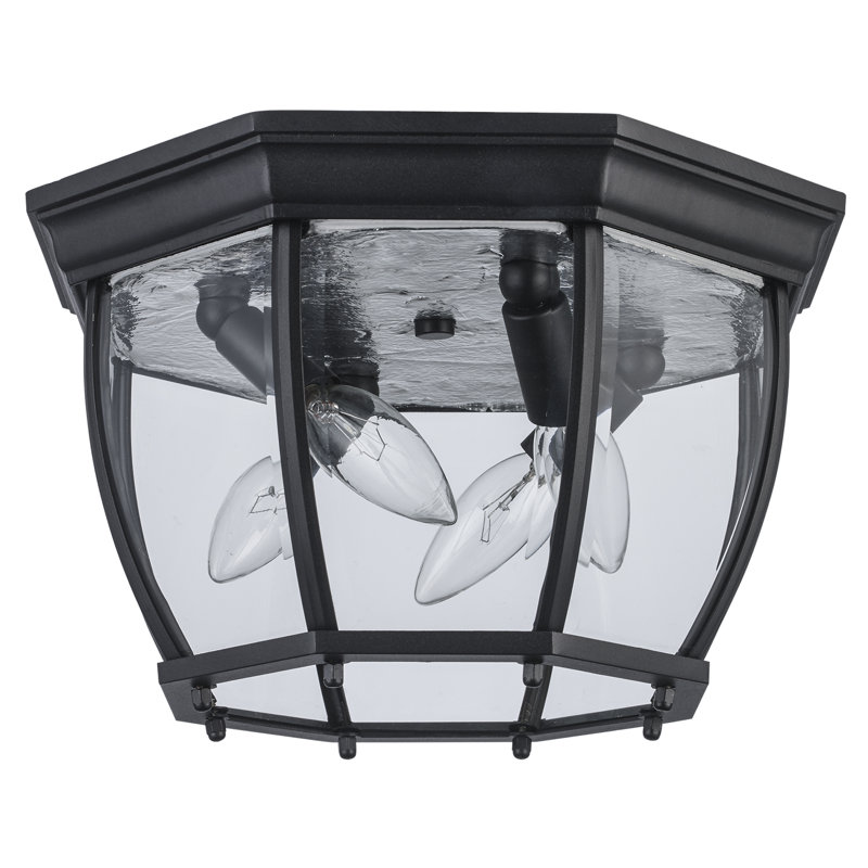 Plafonnier encastré d'extérieur Mulgrave, Noir, H 6,5 po x l 13 po