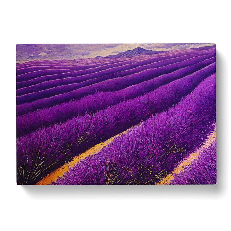 Breathtaking Lavender Flower Field - Wrapped Canvas, 50cm H x 76cm W x 3cm D