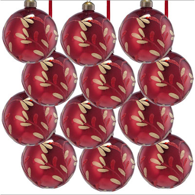 D3 "boules de Noël, boules de Noël suspendues en verre pour décorations de fêtes, lot de 12