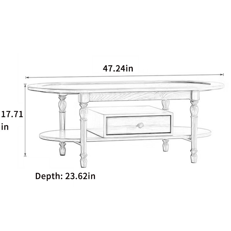 Retro Solid Wood Coffee Table
