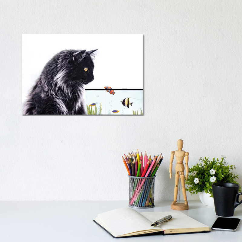 Thor And Fishtank by Karen Burke - Wrapped Canvas Print, 20.32cm H x 30.48cm W x 1.905cm D