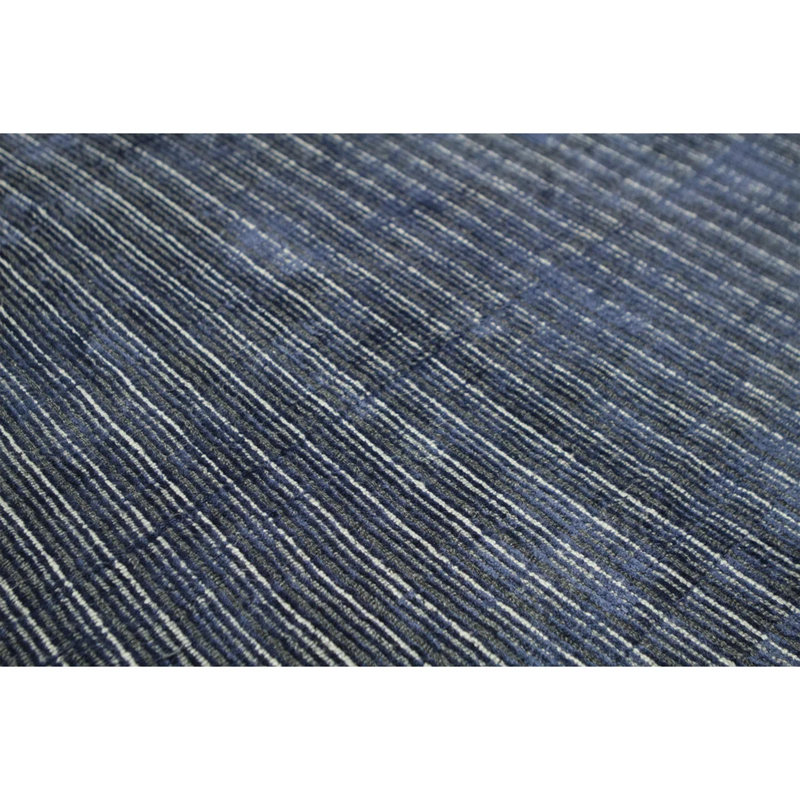 Hand-Knotted High-Quality Navy Area Rug