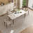 Stone Top Solid Wood Base Dining Table-610539246
