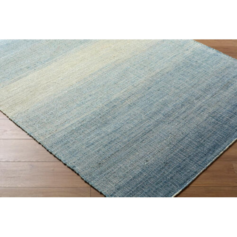 Umbria  Handmade Rug, Rectangle 8' x 10', Blue/Ivory