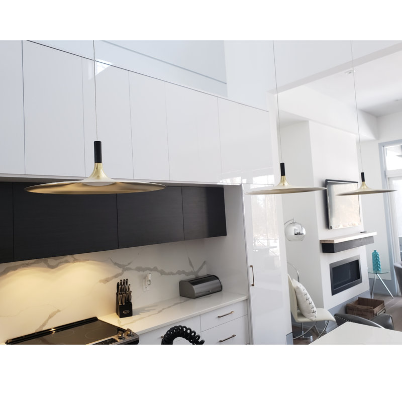Luminaire suspendu à 1 lumière DEL Jone, Laiton brossé