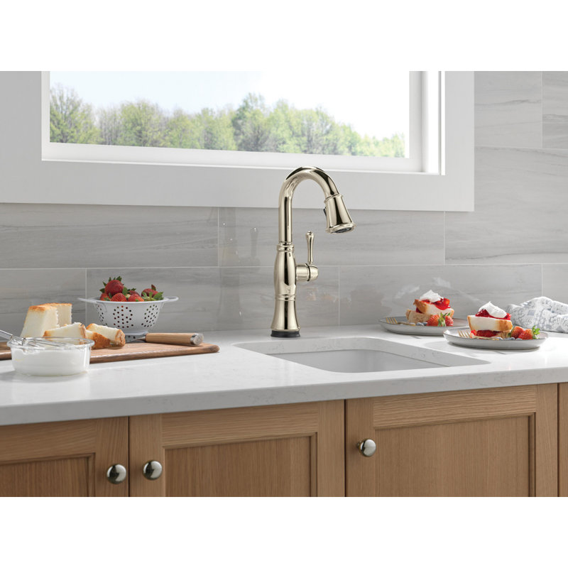 Cassidy Touchless Pull Down Bar Faucet with Touch Technology, Lumicoat  Polished Nickel