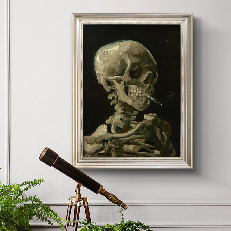 «Skull of a Skeleton with Burning Cigarette», reproduction d'un seul cadre photo sur toile, H 20 po x l 16 po x P 2,5 po