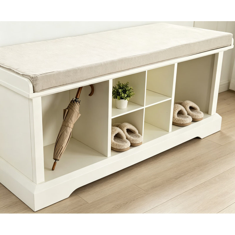 Banc de rangement pour l'entrée avec bacs et range-chaussures Brennan