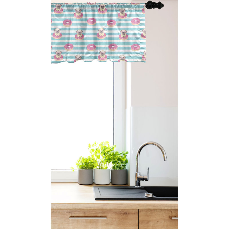 Tan Brown Plaid Satin Rod Pocket Valance Set