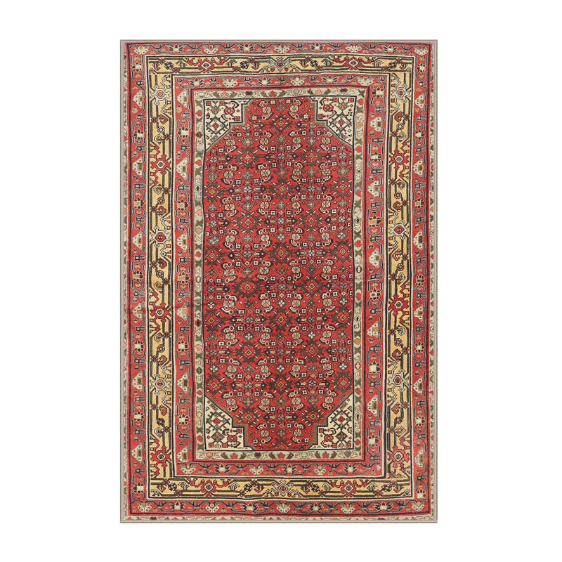 Tapis de style oriental rouge, Rectangle 5 pi x 7 pi