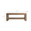 Table basse rectangulaire en bois massif avec bois massif pour le salon, grande table basse rustique à 2 niveaux avec tablette de rangement, bureau et appartement, assemblage facile