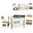 Qaba 3 Piece Kids Table And Chair Set, 2 In 1 Toddler Table And Chair Set With Reversible Tabletop, Blackboard, Storage, Bookshelves, For Playroom, Nursery, Classroom-1465234413
