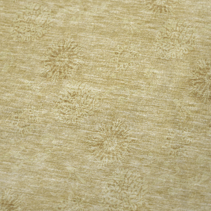 Addison Machine Washable Sherpa ASB789 Floral Throw Blanket, Gold