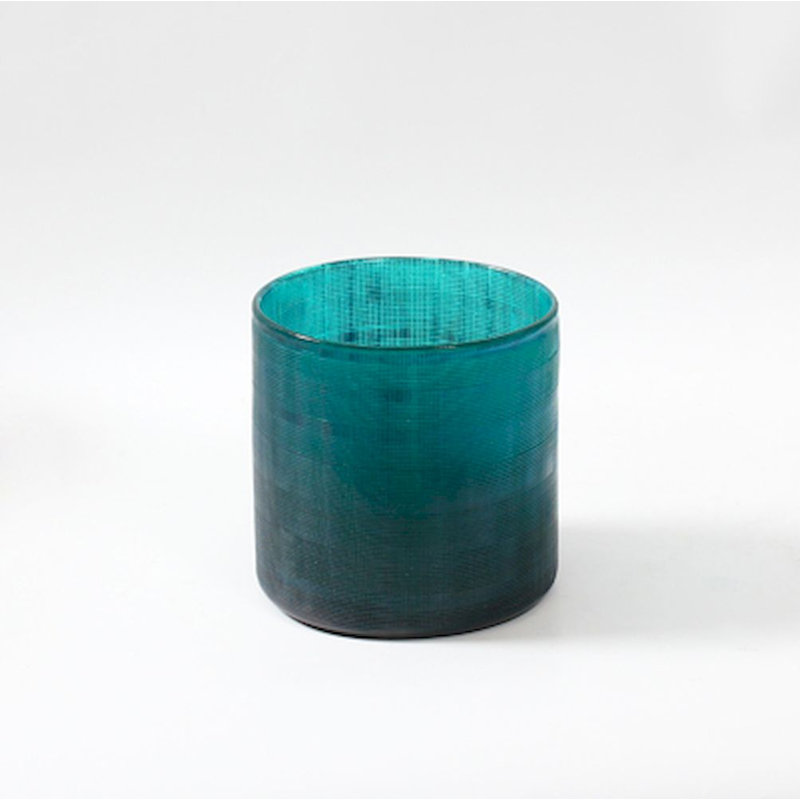 Porte-votive en verre métallique, Vert, H 5,51 po x l 5,31 po x P 5,31 po
