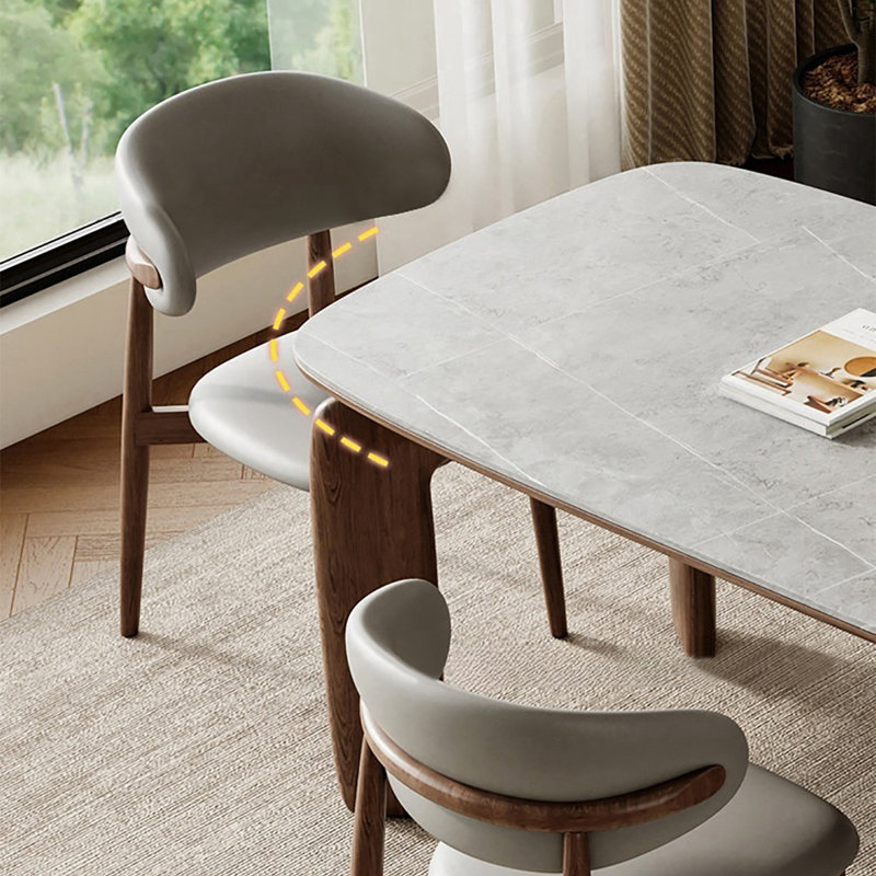 Modern Nordic Rectangular Dining Table, 29.5"H x 63"L x 31.5"W