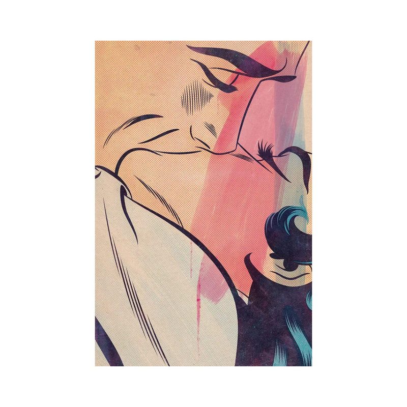 Kissing Couple by Joseph McDermott - Wrapped Canvas Gallery-Wrapped Canvas Giclée, 66.04 cm H x 45.72 cm W