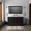 60 po Meuble-lavabo double avec comptoir en marbre, miroir de 58 po et six tiroirs - comptoir 60 po x 22 po Space Doors
