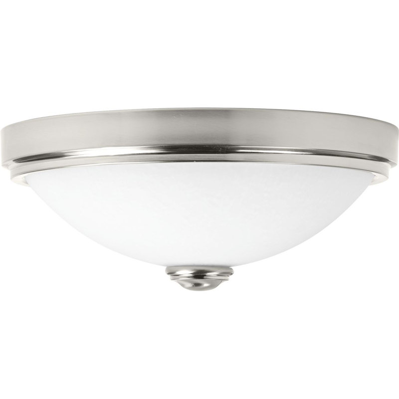 Plafonnier encastré 1 lumière Boykins, Nickel brossé, H 5,38 po x l 15 po x P 15 po