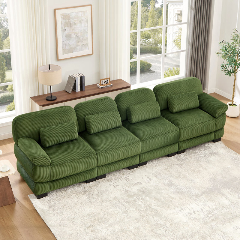 Canapé Cloud Couch, Green, 37" H x 132.3" W x 34.9" D