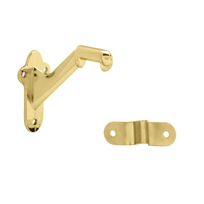 Hand Rail Brackets, Polished Brass