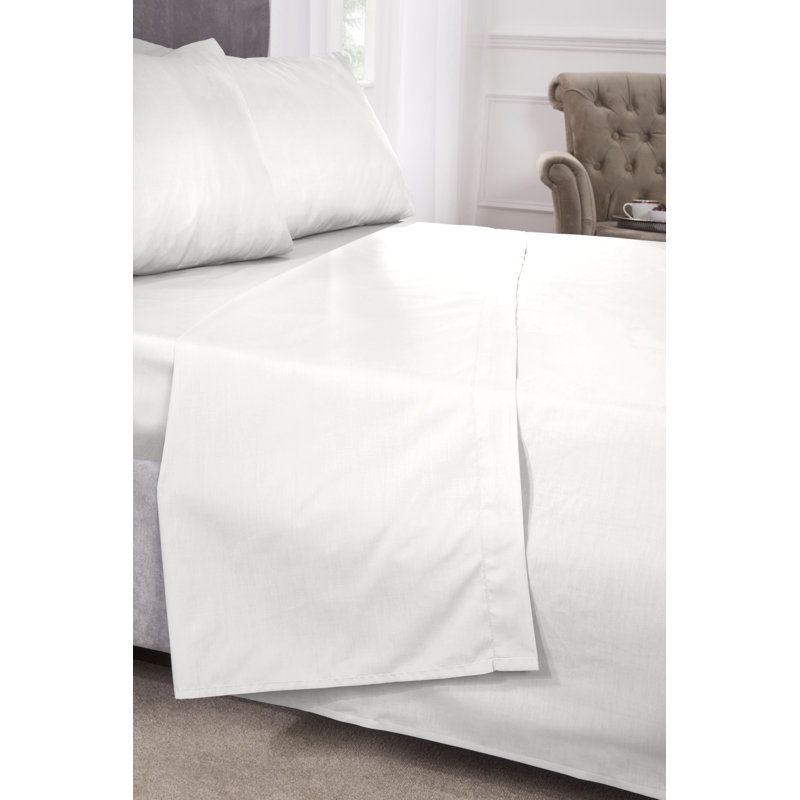 Percale Cotton Blend Percale Housewife Pillow Case, White