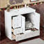Meuble-lavabo autoportant de style Shaker avec lavabo en céramique, 4 tiroirs à fermeture en douceur et 2 portes à fermeture en douceur (robinet non inclus)